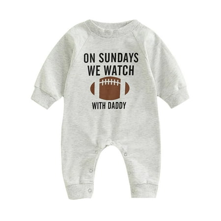 

Frontwalk Infant Loose Long Sleeve Playsuit Letter Printed Cute Onesies Newborn Baseball Print Party Romper Gray A 80cm