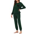 thumbnail image 4 of INSPIRE CHIC Women's Sleepwear Lounge Soft Round Neck Winter Plaid Pajamas Sets S Green, 4 of 4
