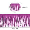 thumbnail image 2 of Uxcell 2 Yards 6 Inch Leather Suede Fringe Trim DIY Tassel Fringe for Sewing, Purple, 2 of 6