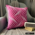thumbnail image 5 of The HomeCentric Pillow Covers With Zippers Fuchsia Pink Throw Pillow Cover Rhinestones Crystal Waves Bling Pillow Cover Pack of 2 18x18 inch (45x45 cm) Cushion Cover Square Velvet Easter-Crystal Twist, 5 of 10