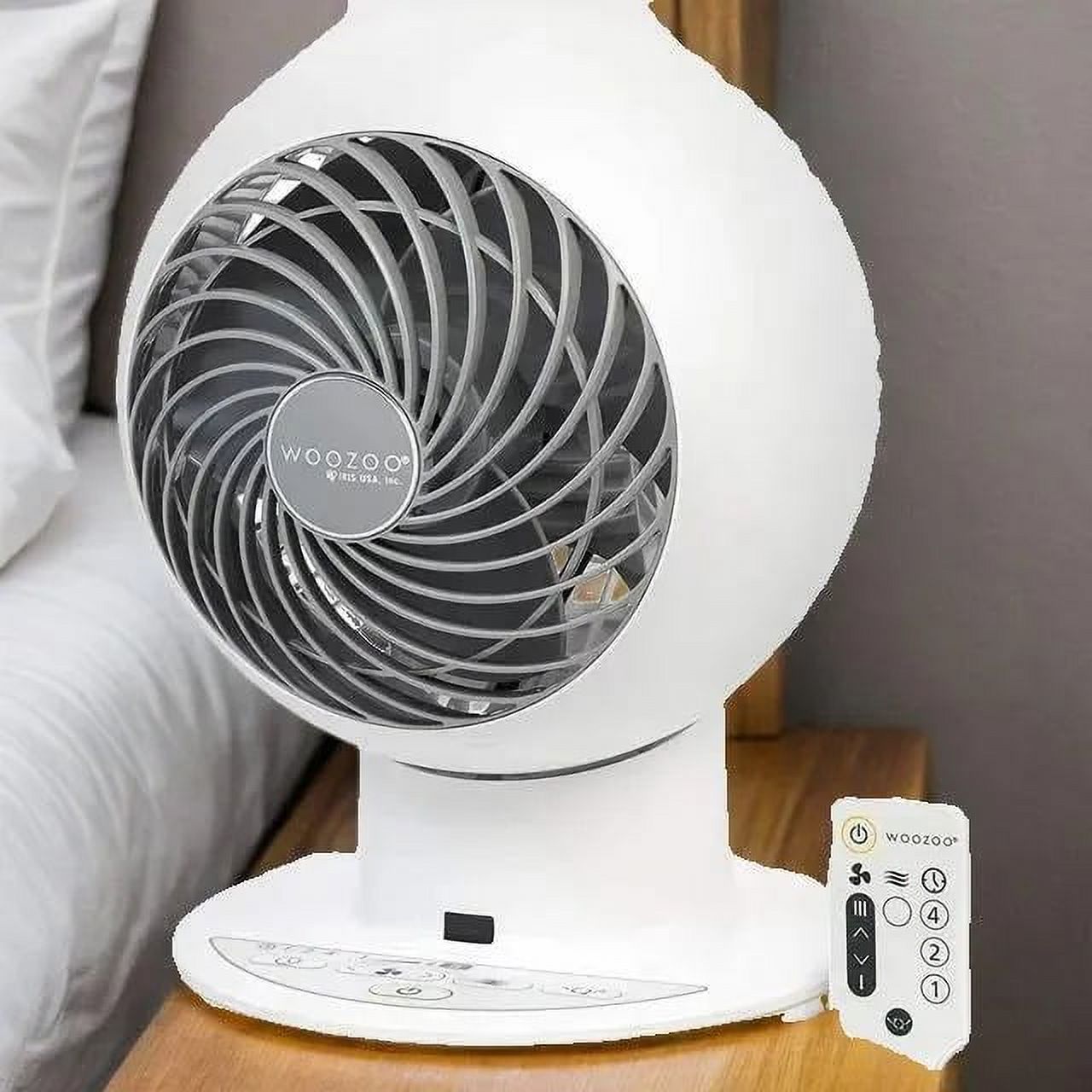 IRIS WOOZOO Oscillating Fan – 3 Speeds & Timer – White (Open Box – Like New)