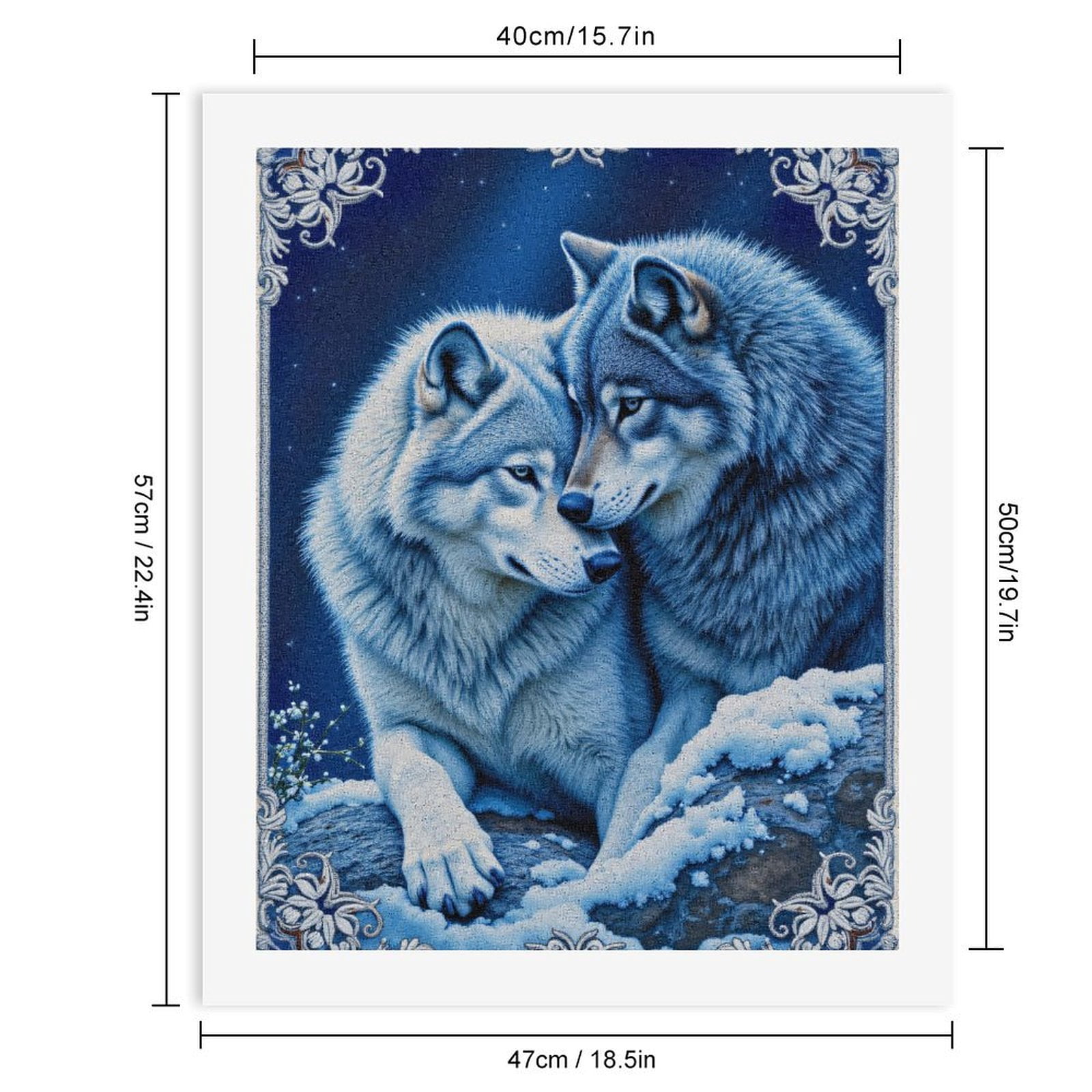 Paint by Numbers Kit for Adults, Winter Wolves Embrace Under Stars Paint by Numbers, Easy Paint by Numbers Kit for Adults Beginner, DIY Adult Paint by Number Kits on Canvas, Home Decor