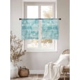 thumbnail image 2 of Turquoise Coastal Sheer Curtains 54 Inch Length 2 Panels Set, Nautical Coral Starfish Shell Seahorse Ocean Voile Window Treatment Rod Pocket Short Kitchen Curtains Drapes for Bedroom 52"x54"x2, 2 of 7