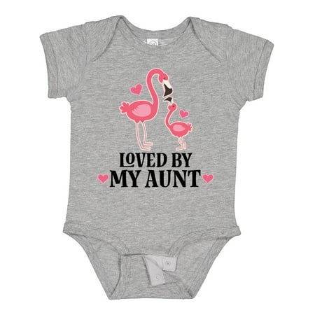 

Inktastic My Aunt Loves Me Flamingo Niece Gift Baby Girl Bodysuit