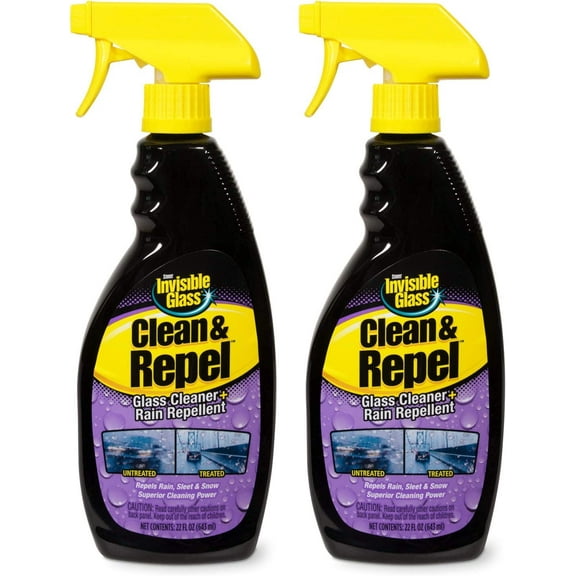 92184-2PK Premium Glass Cleaner with Rain Repellent for Exterior Automotive Glass and Windshields to Shield Against Rain, Snow, and Sleet, 22 Fl Oz, Pack of 2