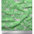 thumbnail image 1 of Soimoi Green Heavy Canvas Fabric Anemone & Leaves Print Fabric by Yard 58 Inch Wide, 1 of 3