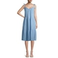 thumbnail image 6 of Time and Tru Women's Tiered Tie Sleeve Midi Dress, 6 of 6