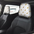 thumbnail image 2 of Kdxio Gold Rabbit Pattern Print 2 Piece Car Head Rest Covers Set Auto Front/Rear Seats Headrest Cover Universal Fit Most Cars,Sedan, SUV, 2 of 9