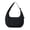 Black, variant on Lightweight Nylon Crescent Shoulder Bag Small Quilted Puffer Hobo Purse with Adjustable Strap