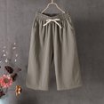 thumbnail image 3 of Aofany Plus Size Women Capris Trousers Elastic Waist Casual Pockets Straight Pants Relaxed Fitting Cotton Comfy Capris Pant, 3 of 3