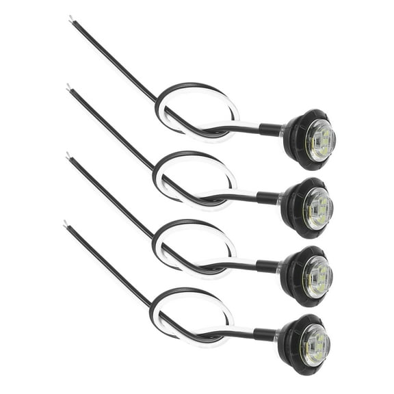 Unique Bargains Truck LED Trailer Lights 12V Plastic Round Waterproof | Marker Lights White 4 Pcs