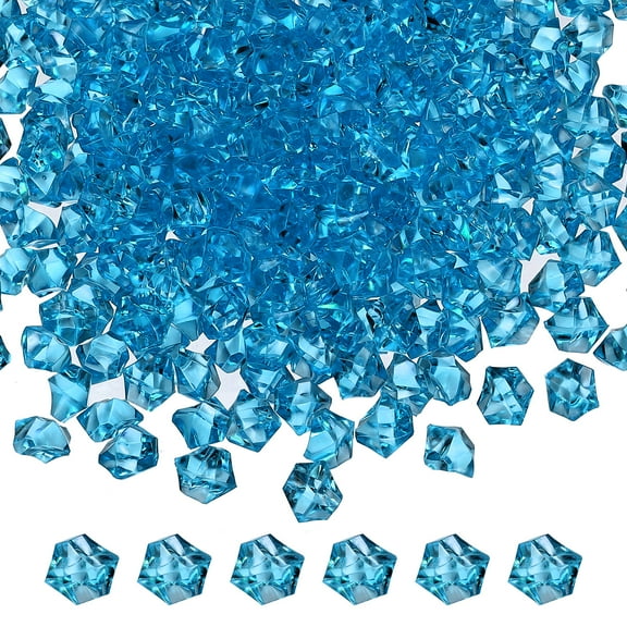 1000-Pack Fake Ice Rocks, 6x9mm Fake Crushed Ice Acrylic Gems Diamonds for Vase Fillers/Fish Tank/DIY Crafts [Dark Blue]