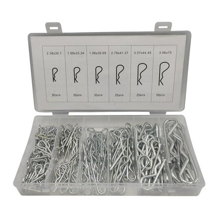 

180Pcs Cotter Pins Tractor Assortment with PP Case for Workshops Power Equipment Practical Tool Accessory Durable Different 6 Sizes