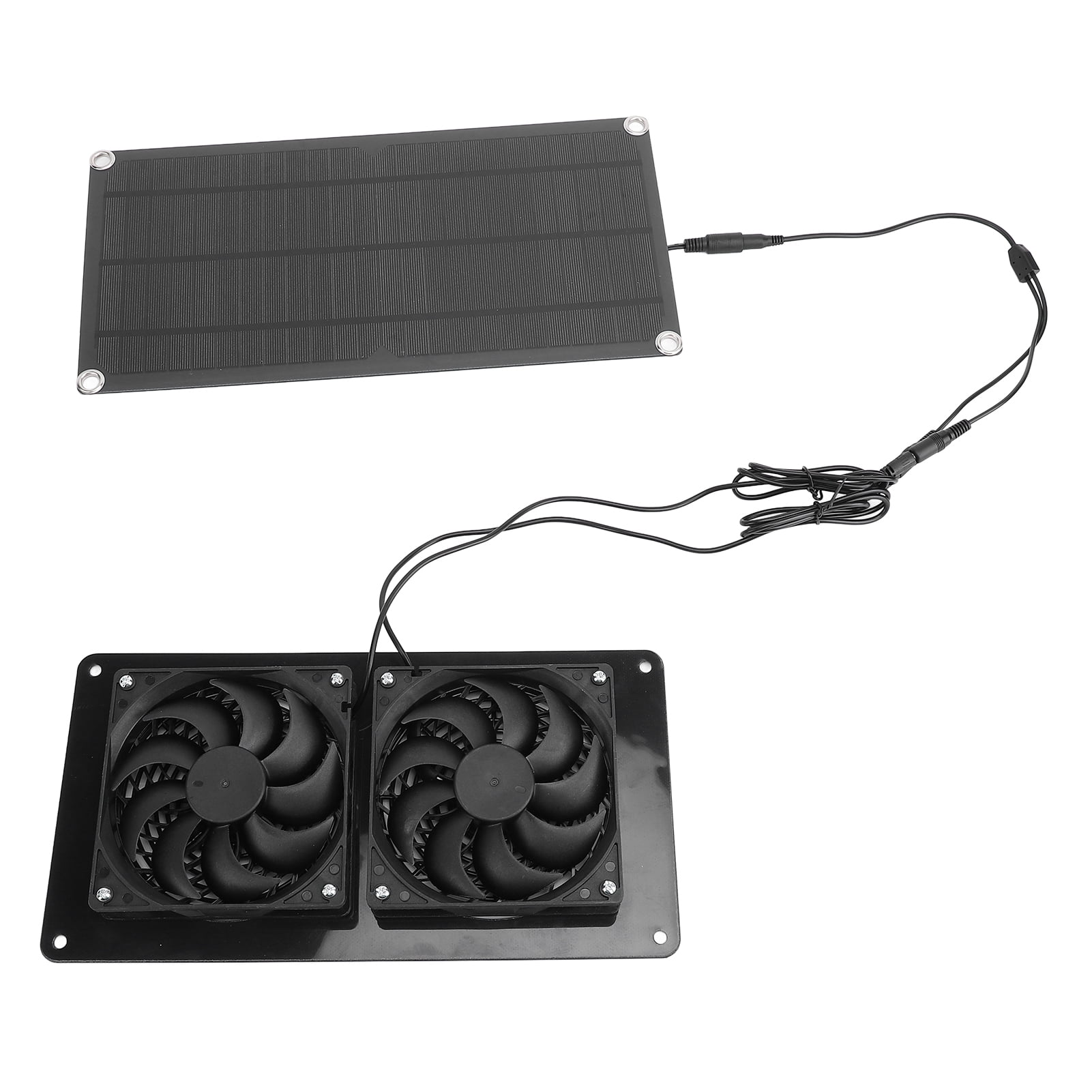 Ventilador Solar Doble Con Panel De 15W – IP65, Extracción De Aire Para Gallinero, Invernadero O Cobertizo