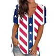 thumbnail image 2 of ibuvkizy Summer Tops for Women 2025!Independence Day Shirts for Women Fashion American Flag Tops Patriotic Crewneck Short Sleeve Print Tees,4th of July Shirt Red M, 2 of 5