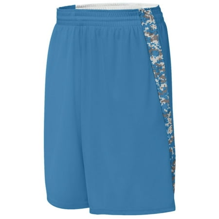 Digi Pant - 1164 Hook Shot Reversible Short - Youth COLUMBIA BLUE/COLUMBIA BLUE DIGI L