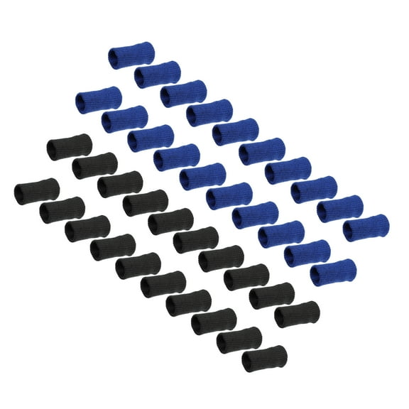 Unique Bargains 40pcs Breathable Finger Sleeves Thumb Braces Support Elastic Compression Protectors Black Blue