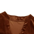 thumbnail image 4 of BLTIBY Women’s Elegant Velvet Long Sleeve Dress Casual Fall V Neck A Line Babydoll Flowy Formal Wedding Party Mini Dresses Orange L, 4 of 9