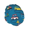 thumbnail image 2 of Disketp Transportations With Buildings,Cartoon Transportations Shower Caps,Reusable Shower Cap For Women, Double Layer Waterproof Hair Cap, Large Size For All Hair Lengths,For Girls Spa Home Salon Use, 2 of 9