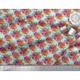 thumbnail image 3 of Soimoi Green Cotton Cambric Fabric Peony & Anemone Floral Printed Fabric 1 Yard 56 Inch Wide, 3 of 3