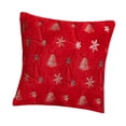 thumbnail image 4 of Funda de almohada navideña de felpa, 18 x 18 pulgadas, moderna y suave decoración navideña para dormitorio, sala de estar, Rojo, 4 of 9