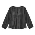 thumbnail image 2 of Women's Long Sleeve Linen Tops Loose Button Down Shirts Boho Style Beach Spring Summer Casual Blouses (L, Gray), 2 of 6