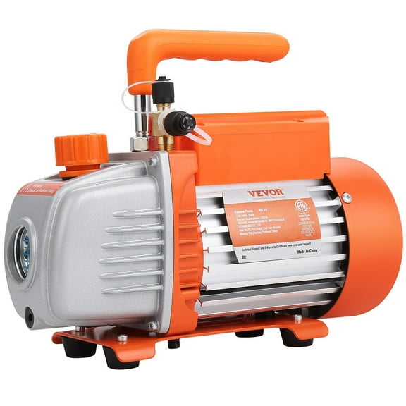 1/5 HP Vacuum Pump, 3.5 CFM HVAC Pump, 120V AC Refrigeration Vacuum Pump w/1/4" SAE & 1/2" ACME Inlet - for HVAC Repair, Resin Degassing, AC Maintenance