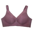 thumbnail image 4 of zuwimk Bras For Women,Women's Bra Mid Impact Zip Front Sports Bra Purple,42, 4 of 5