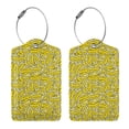 thumbnail image 3 of Naloa Banana A Luggage Tag for Suitcase Leather Baggage Tag with Stainless Steel Loop Privacy Cover for Women Men Girls-4 PCS, 3 of 5