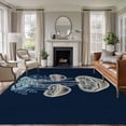 thumbnail image 2 of Area Rug 60×96in, Farm Mushroom Abstract Plants Floor Carpet Living Room Rug, Navy Blue Non-Slip Welcome Mat Indoor Rugs for Bedroom Dining Room, 2 of 9