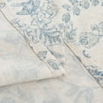 thumbnail image 6 of CURTAINKING Farmhouse Linen Valance Curtains for Kitchen Floral Rustic Rod Pocket Living Room Bedroom Small Window Valance 16 Inch Blue on Beige, 6 of 7