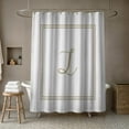 thumbnail image 4 of Creative Products Beige and White Letter L Monogrammed 71x74 Shower Curtain, 4 of 7