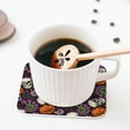 thumbnail image 5 of Naloa Halloween With Skull Coasters for Set of 4 - PU Leather Coasters, Coasters for Table Cup Tea Coffee Beer, Decorative for Kitchen Homedecor (Round), 5 of 6