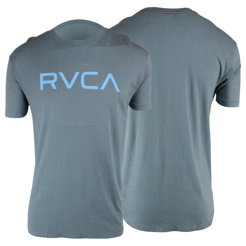 RVCA Mens Big RVCA Mens TShirt Slate Gray/Aqua Small