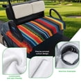 thumbnail image 5 of Golf Cart Seat Covers for 2 Seater, Rainbow Stripe Soft Microfiber Cart Seat Towel Blanket, Boho Minimalist Geometric Line Absorbent Breathable Non Slip Bench Seats Protector for Golf Course 51"x31", 5 of 9