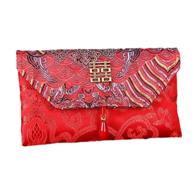 sobre rojo de boda chino, bolsa roja de boda portátil Hong Bao, sobre de boda chino para boda, dote de dinero, entrega