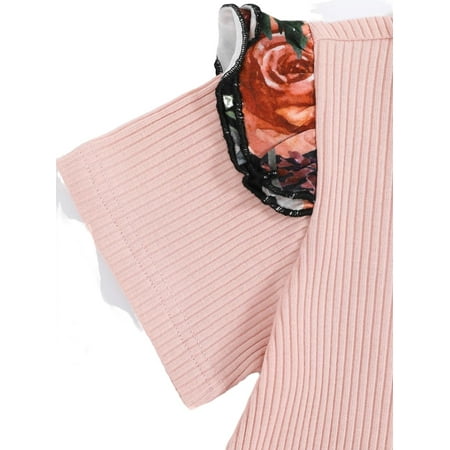 

Boho Floral Round Neck Short Sleeve Multicolor Toddler Girls Two-piece Outfits (Girl s)