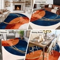 thumbnail image 5 of Navy Blue Burnt Orange Area Rug 6x9 FT, Non Slip Living Room Throw Carpet, Boho Art Modern Geometric Washable Soft Large Floor Carpet Non-Shedding Rug for Bedroom Dining Room Play Room, 5 of 9