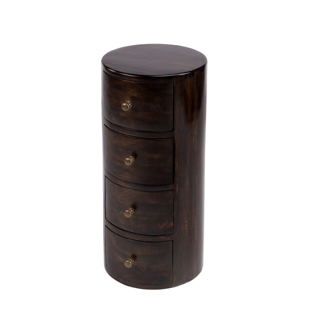 Butler Specialty Company Liam Solid Wood Accent Table with Storage - Dark Brown
