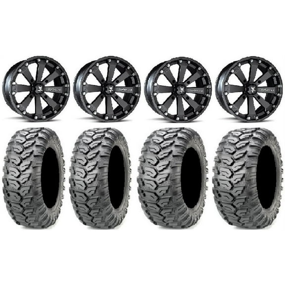 MSA Black Kore 14" ATV Wheels 26" Ceros Tires Arctic Cat TBX TRV MudPro