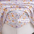 thumbnail image 4 of Twin Size Sheet Set Paisley Printed Bed Sheets for Single Bed Piece Microfiber Fitted Sheet with ” Deep Pocket & Straps Patterned Bedding Sheets & Pillowcase Set, 4 of 9