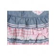 thumbnail image 5 of Blue Denim Tiered Ruffle Skirt With Pink Gingham Bow Detail, 5 of 7