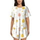 thumbnail image 1 of Fotbe Funny Chicken Conjunto de Pijama Estampado para Mujer, 2 Piezas, Ropa de Dormir con Camiseta de Manga Corta y Shorts Suaves-Small, 1 of 6