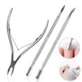 thumbnail image 2 of 3Pcs Cuticle Trimmer with Cuticle Pusher, Professional Stainless Steel Cuticle Cutter Clipper Durable Pedicure Manicure Art Tools Set for Fingernails and Toenails, 2 of 7