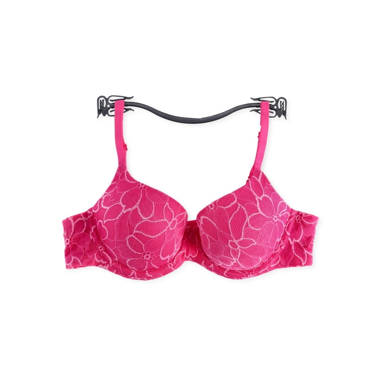 No Boundaries Junior's All Over Floral Lace Push Up Bra, Sizes up to 40DD