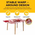 thumbnail image 4 of Pink Valentine's Day Table Cloths for 4 Foot Rectangle Tables, Love Heart Gnomes Truck Roses Plaid Patio Waterproof Elastic Fitted Tablecloths, Washable Rectangular Table Cover for Camping, 4 of 8