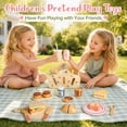 thumbnail image 4 of HopeRock Wooden Play Food Picnic Set, Pretend Play Toy for Girl 3-6 Years Old, Wooden Kitchen & Tea Party Playset with Storage Basket, Toddler Girls Christmas Birthday Gift., 4 of 7