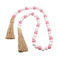thumbnail image 5 of Valentines Day Wood Bead Garland with Tassels,Rustic Wooden Beads Garland Hanging Wooden Love Heart Ornaments Tiered Tray Decorations Wall Hanging Decor (Pink), 5 of 6