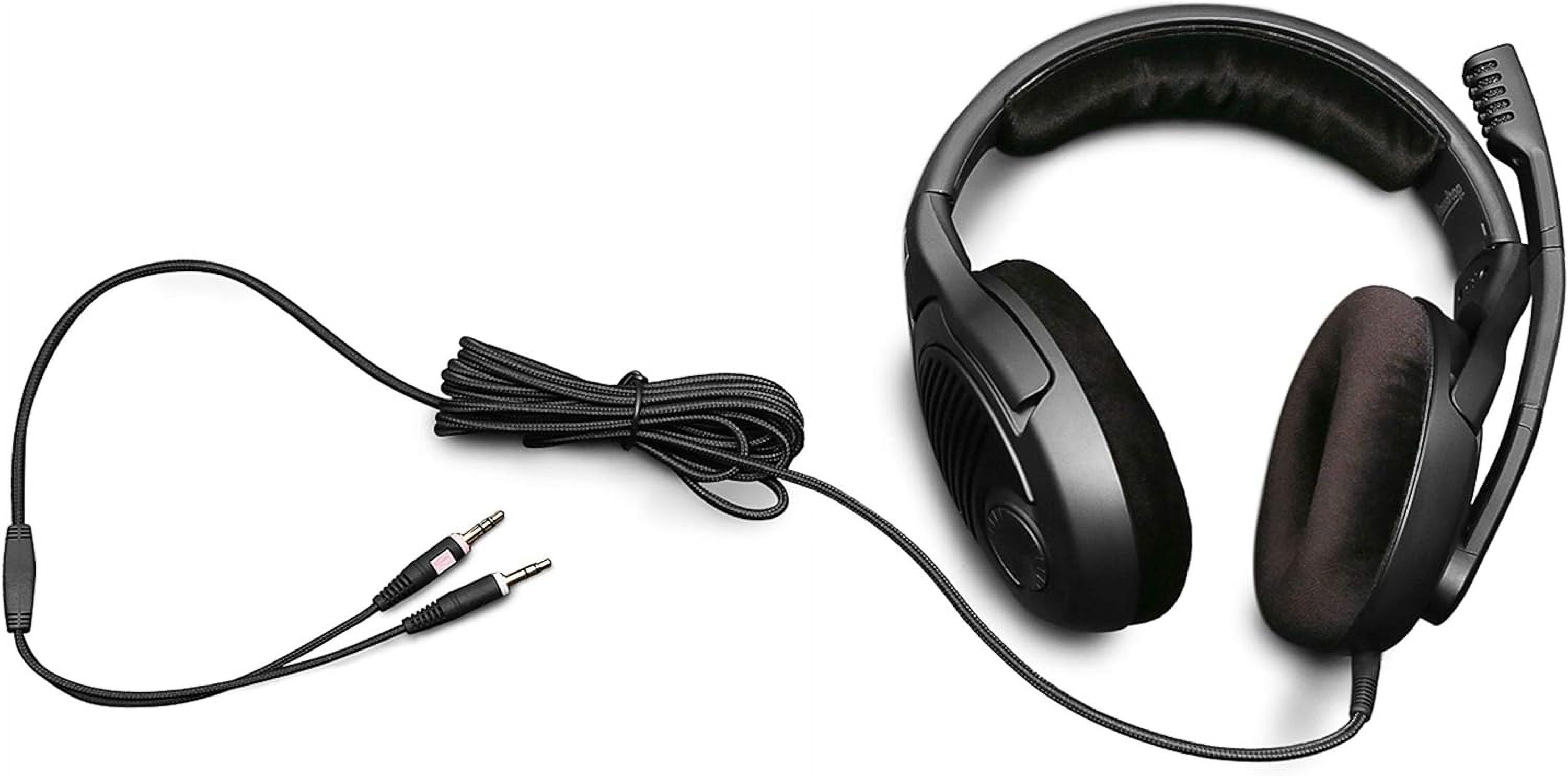 Massdrop x Sennheiser PC37X Gaming Headset Noise-Cancelling Microphone with Over-Ear Open-Back Design, 10 ft Detachable Cable, and Velour Earpads,Black
