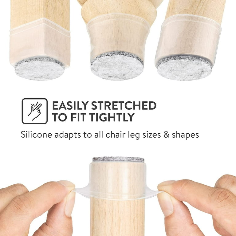 Aneaseit Chair Leg Floor Protectors 1 1 8 x 16 pcs Clear Felt Bottom Silicone Pads for Hardwood Floors Furniture Feet Rubber Caps for Chairs Small Walmart